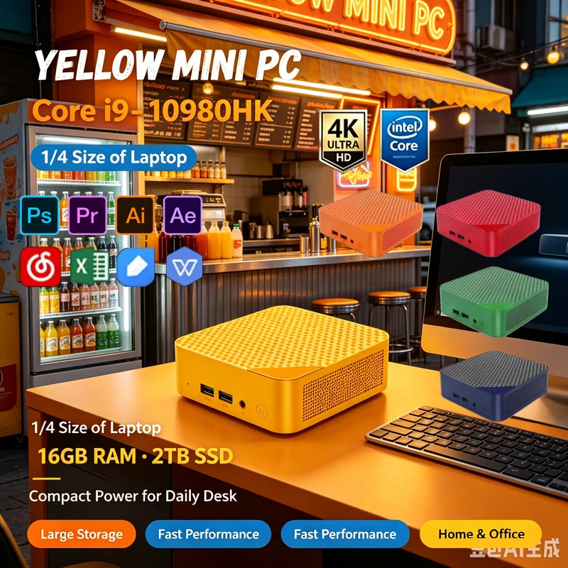 Pc Gaming Editing - Mini PC i9‑10980HK Color, Win11, 16GB