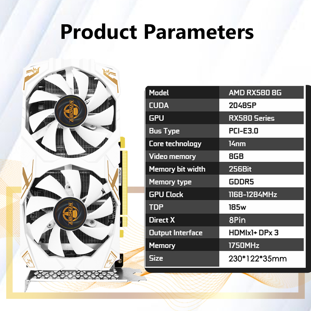 Scheda video AIBOMAN AMD RX580 - Pc Gaming Graphics Card recensione e prezzo