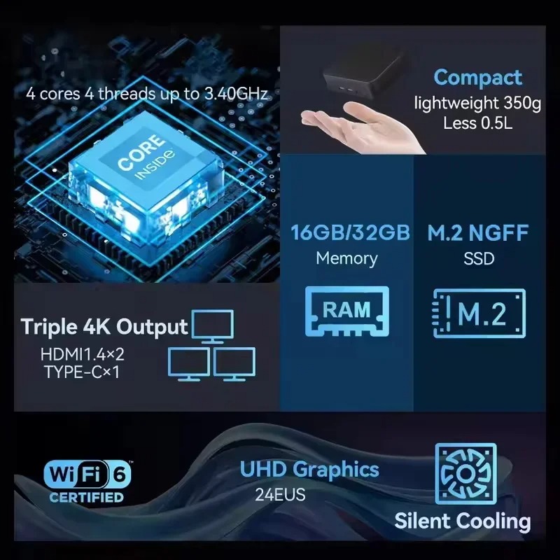 Mini PC Intel Core i3 6100 in  - Pc Gaming I3 recensione e prezzo